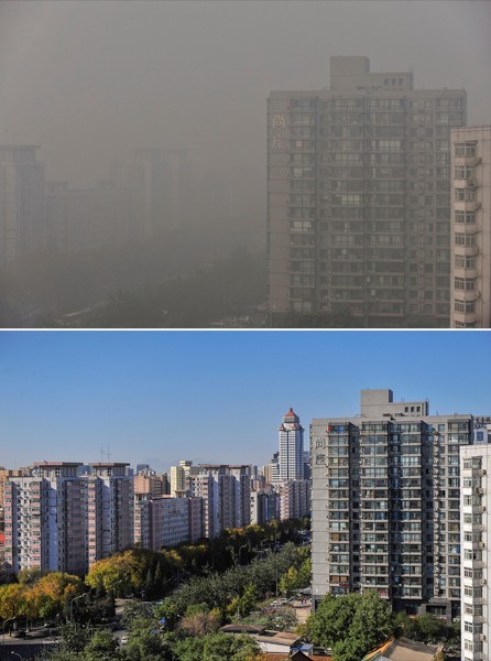北京:风吹霾散两重天